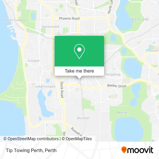 Mapa Tip Towing Perth