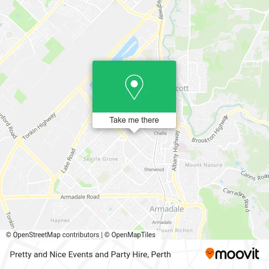Pretty and Nice Events and Party Hire map