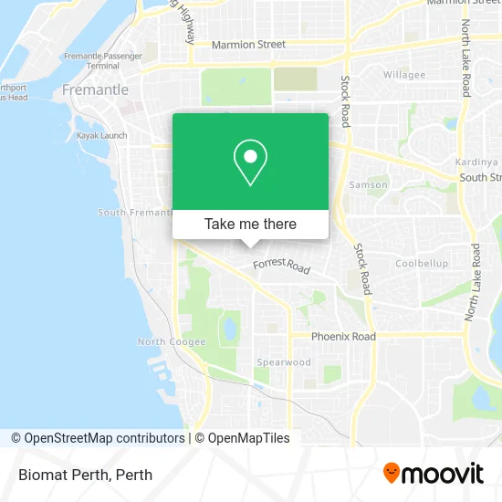 Mapa Biomat Perth