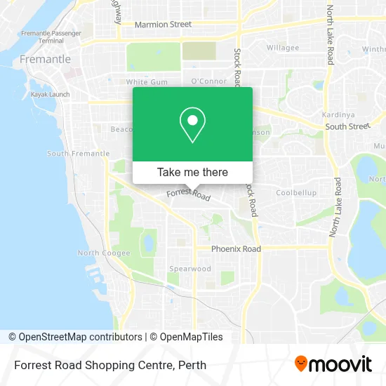 Mapa Forrest Road Shopping Centre