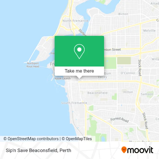 Mapa Sip'n Save Beaconsfield