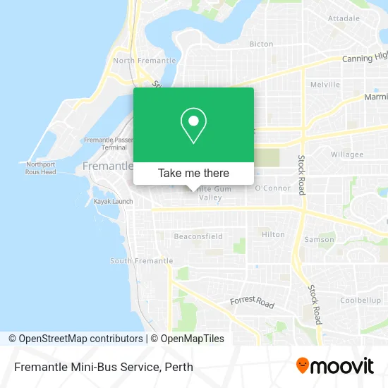 Fremantle Mini-Bus Service map