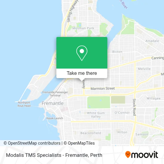 Mapa Modalis TMS Specialists - Fremantle