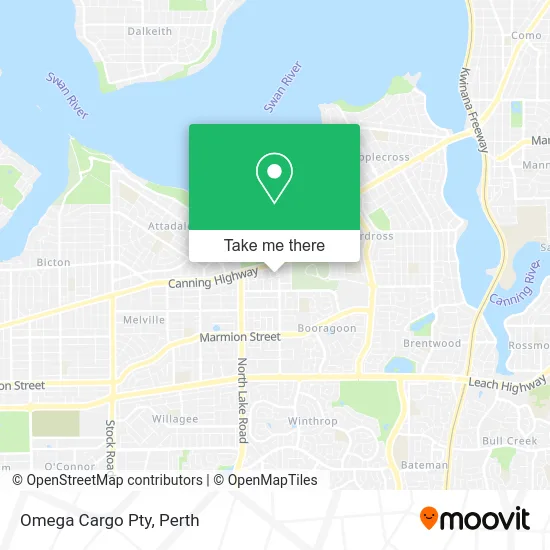 Mapa Omega Cargo Pty