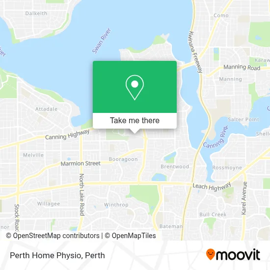 Mapa Perth Home Physio