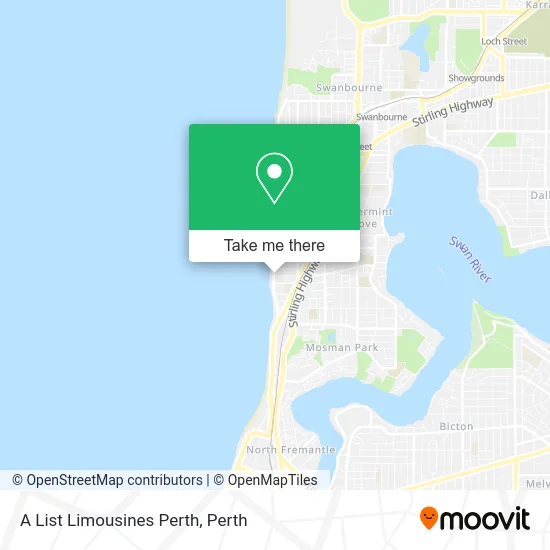 Mapa A List Limousines Perth