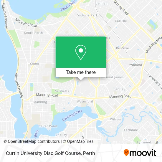 Mapa Curtin University Disc Golf Course