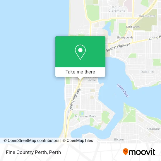 Mapa Fine Country Perth