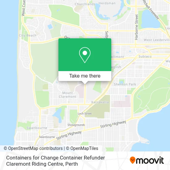 Containers for Change Container Refunder Claremont Riding Centre map