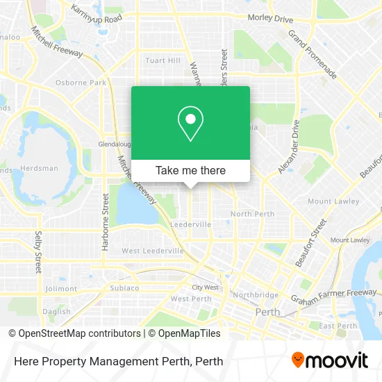 Mapa Here Property Management Perth