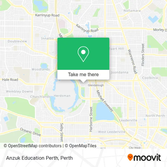 Mapa Anzuk Education Perth