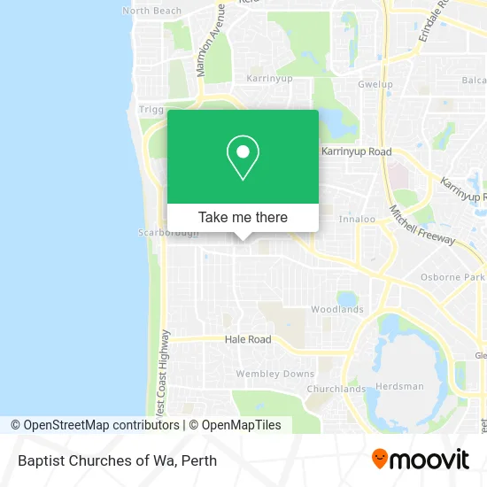 Mapa Baptist Churches of Wa