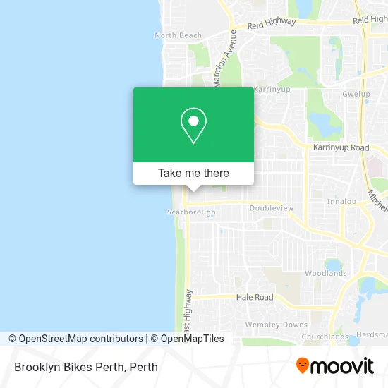 Mapa Brooklyn Bikes Perth
