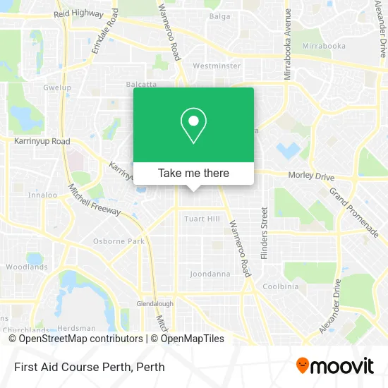 First Aid Course Perth map