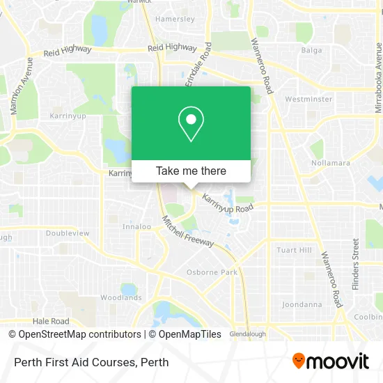 Perth First Aid Courses map