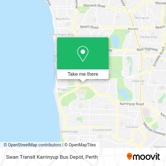 Mapa Swan Transit Karrinyup Bus Depot