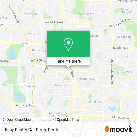 Mapa Easy Rent A Car Perth