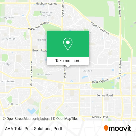 Mapa AAA Total Pest Solutions