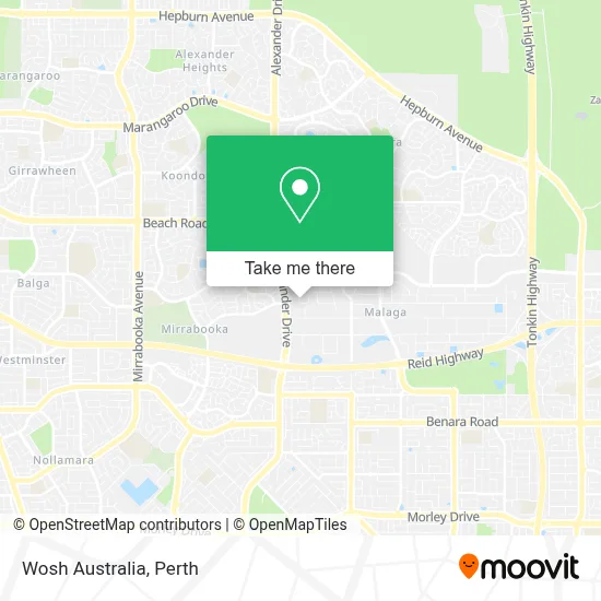 Mapa Wosh Australia