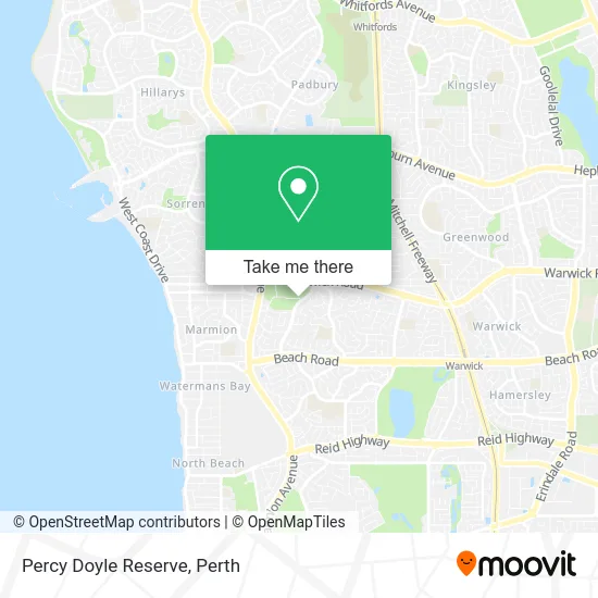 Mapa Percy Doyle Reserve