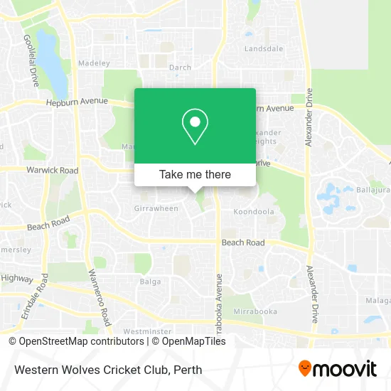 Mapa Western Wolves Cricket Club