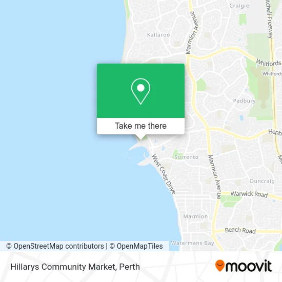 Mapa Hillarys Community Market