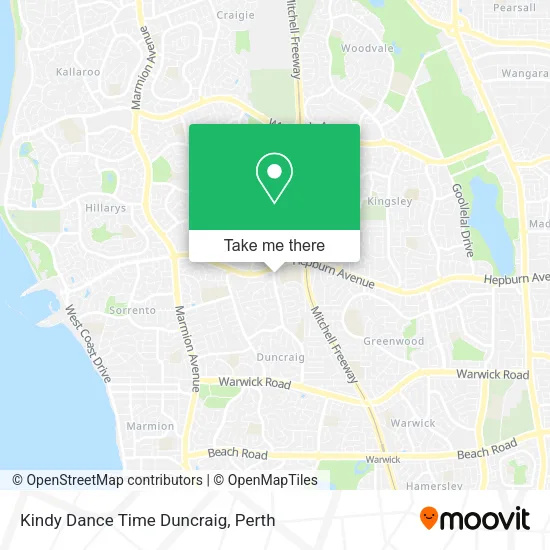 Kindy Dance Time Duncraig map