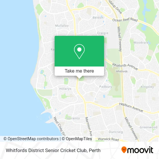 Whitfords District Senior Cricket Club map
