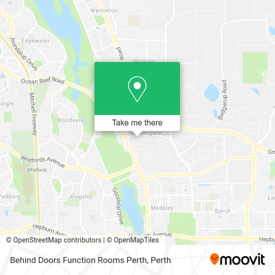 Mapa Behind Doors Function Rooms Perth