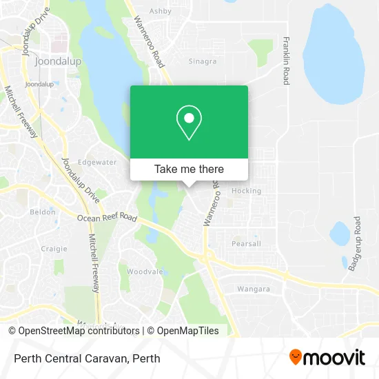 Mapa Perth Central Caravan