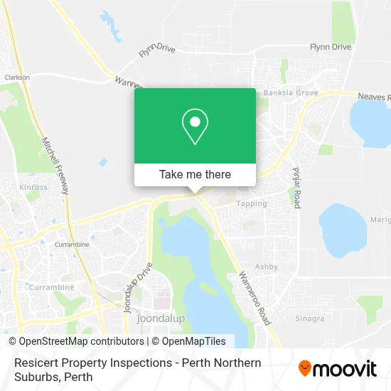 Mapa Resicert Property Inspections - Perth Northern Suburbs