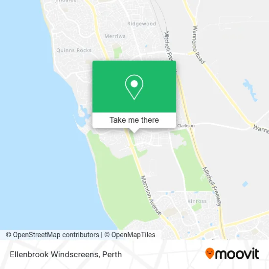 Mapa Ellenbrook Windscreens