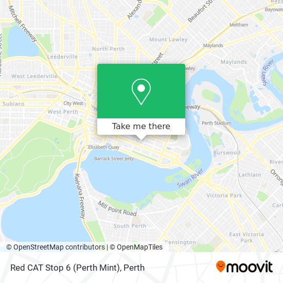 Mapa Red CAT Stop 6 (Perth Mint)