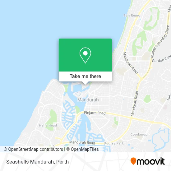 Mapa Seashells Mandurah