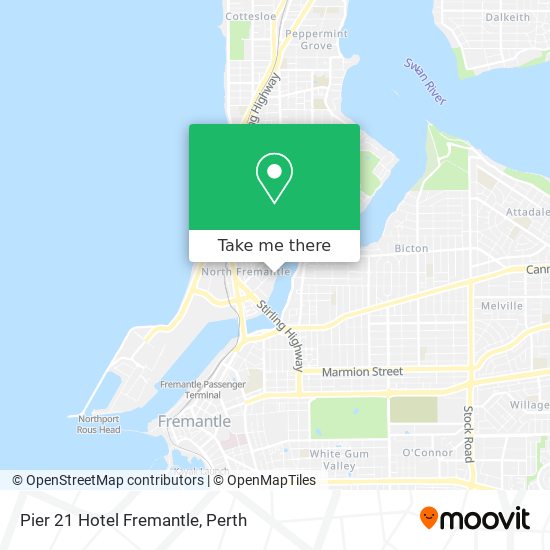 Pier 21 Hotel Fremantle map