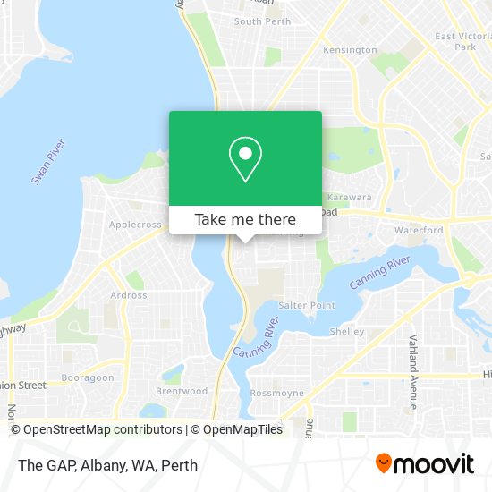 The GAP, Albany, WA map