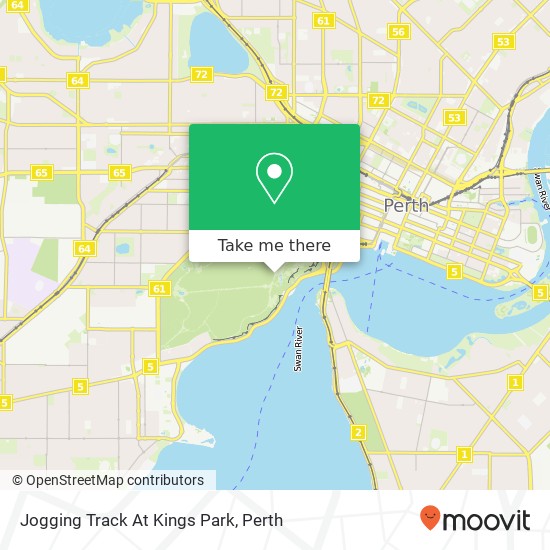 Jogging Track At Kings Park map