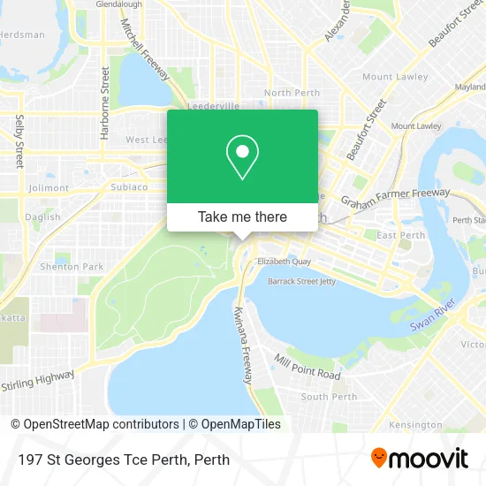 197 St Georges Tce Perth map