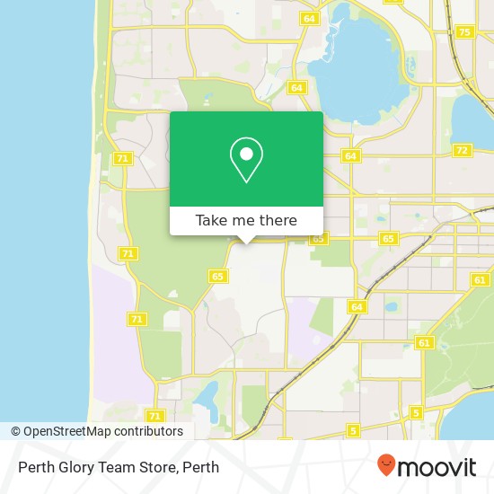 Mapa Perth Glory Team Store