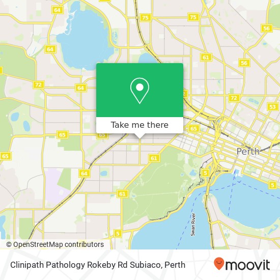 Mapa Clinipath Pathology Rokeby Rd Subiaco