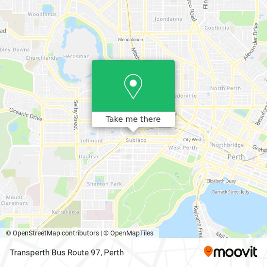 Transperth Bus Route 97 map