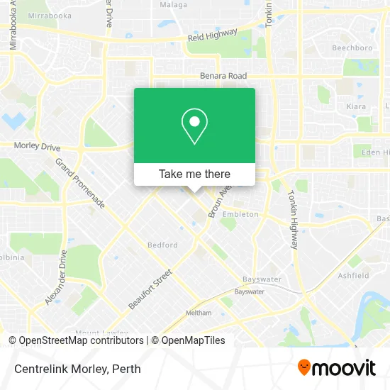 Mapa Centrelink Morley