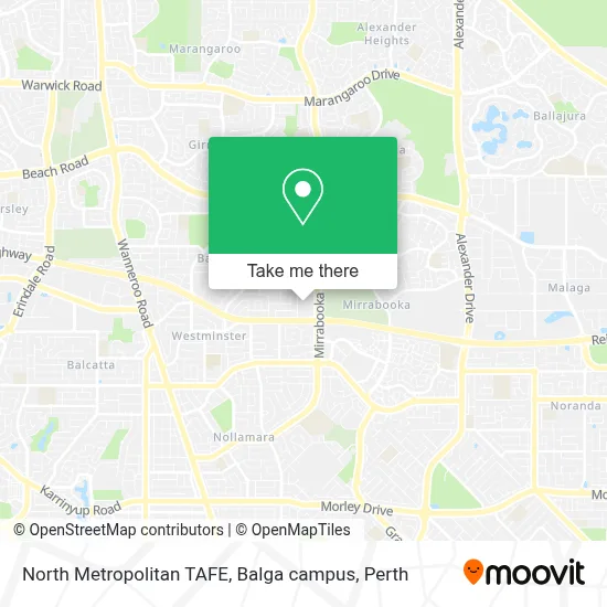 Mapa North Metropolitan TAFE, Balga campus