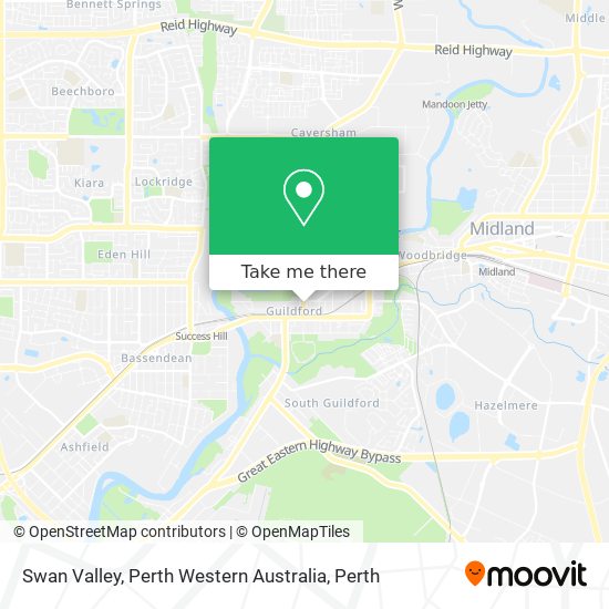 Swan Valley, Perth Western Australia map