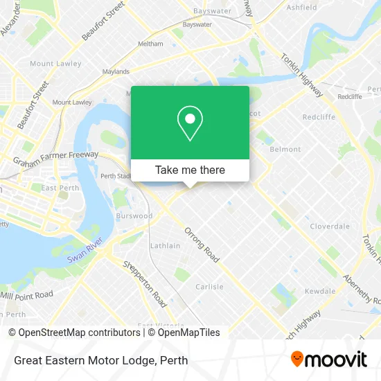 Mapa Great Eastern Motor Lodge