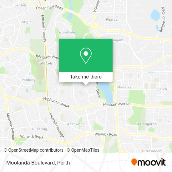 Mapa Moolanda Boulevard