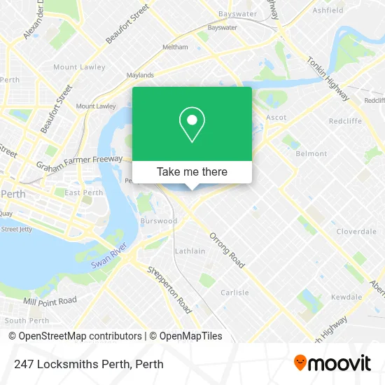 Mapa 247 Locksmiths Perth