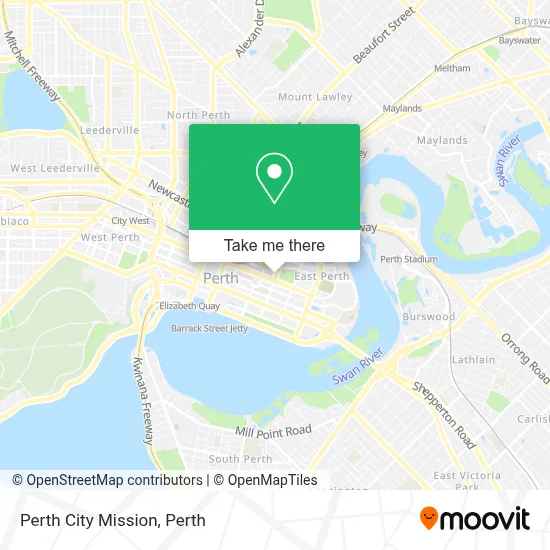 Mapa Perth City Mission