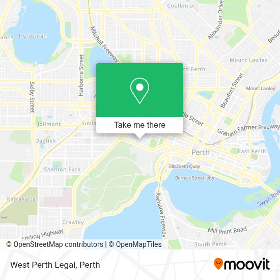 Mapa West Perth Legal