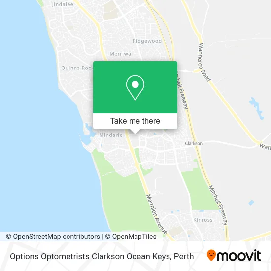 Mapa Options Optometrists Clarkson Ocean Keys